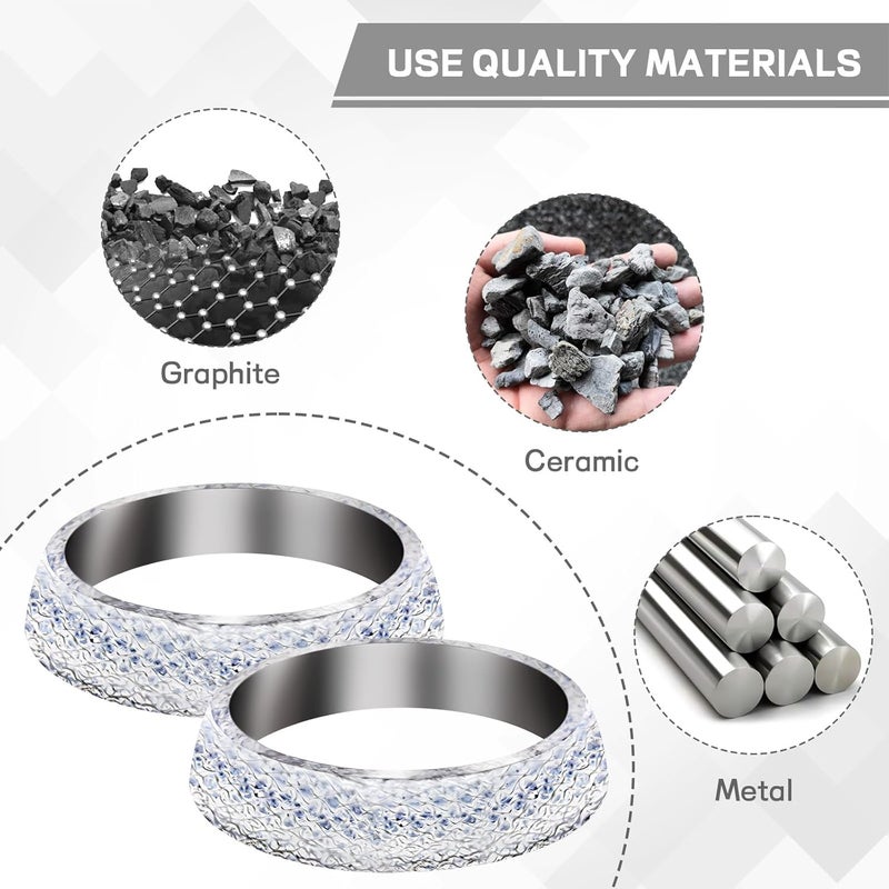 ongfuwu 2PCS ID 60mm Car Exhaust Manifold Gasket, Automotive Exhaust Flange Gasket Seal Muffler Ring Replacement, Graphite Exhaust Donut Gasket Muffler, Universal Car Accessories (60mm) - Image 3